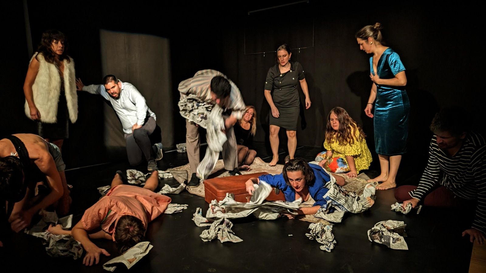 Taller de teatro Barcelona, grupo en escena
